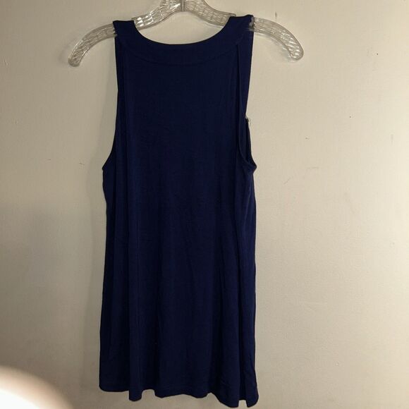 Boston Proper Top Size Small blue beaded scoop neck stretch - Picture 4 of 6